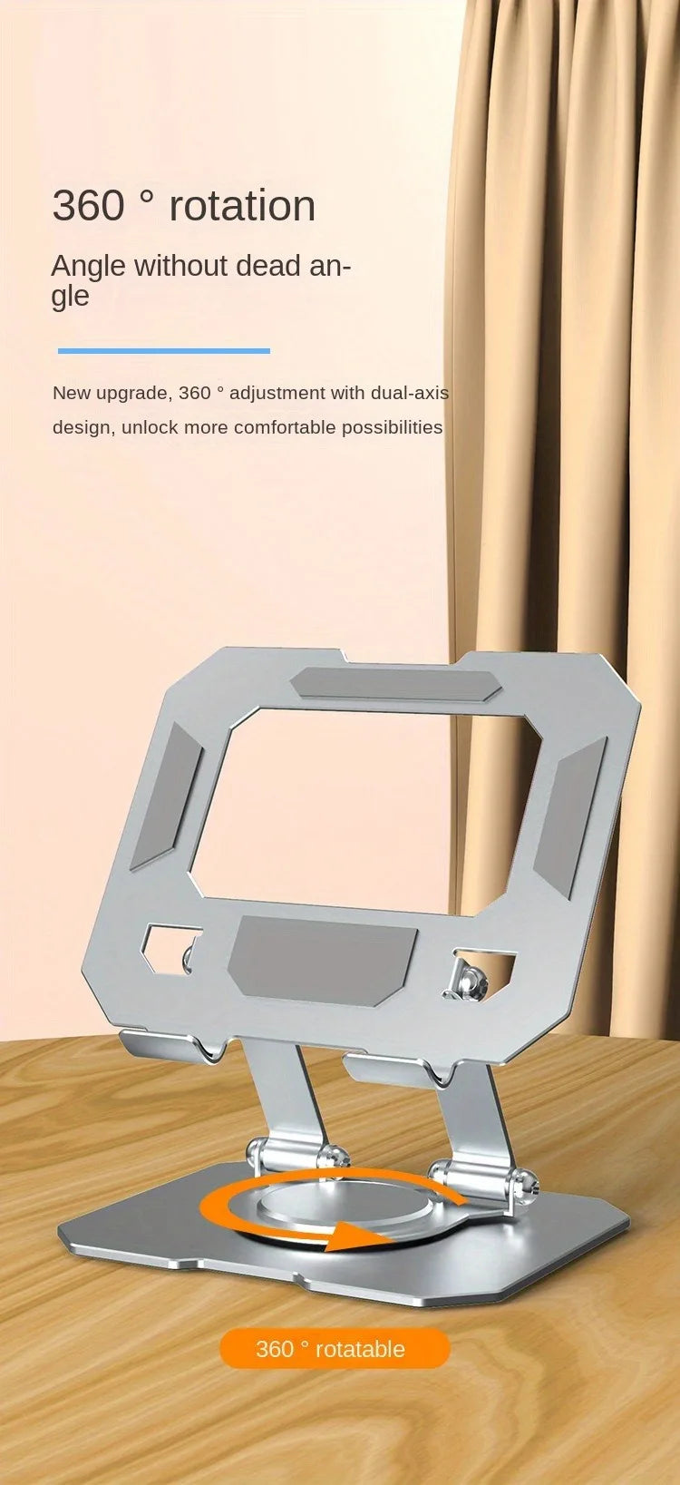 Tablet Holder Carbon Steel Stand with 360° Rotation Adjustable Stand For iPad Pro Air Mini Mobile Phone Desk Bracket 4-15 Inch