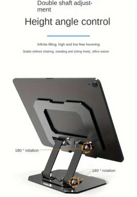 Tablet Holder Carbon Steel Stand with 360° Rotation Adjustable Stand For iPad Pro Air Mini Mobile Phone Desk Bracket 4-15 Inch