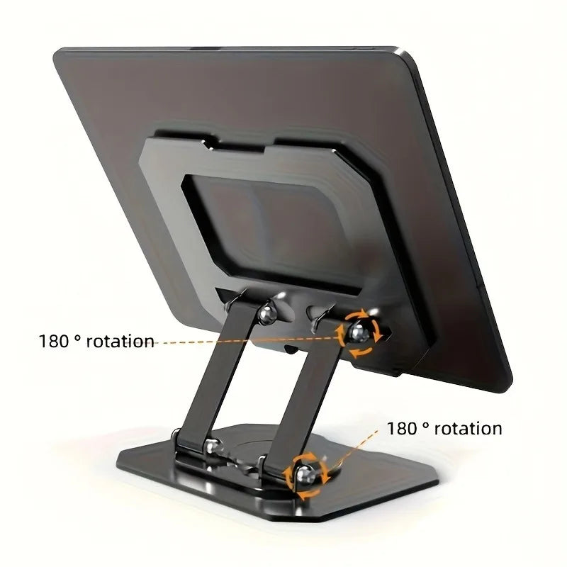 Tablet Holder Carbon Steel Stand with 360° Rotation Adjustable Stand For iPad Pro Air Mini Mobile Phone Desk Bracket 4-15 Inch
